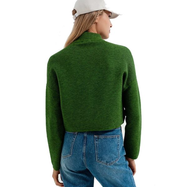 Πλεκτό Jumper μπλουζάκι πράσινο με λαιμό