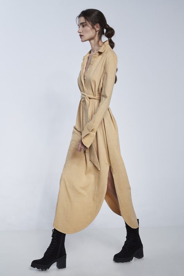 Audrey Midi Φόρεμα με γιακά και ζώνη